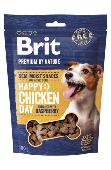 Лакомства для взрослых собак Brit Premium by Nature Semi-Moist Snacks полувлажные, с курицей и малиной, 180 г
