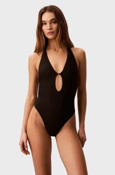 Женский черный купальник PLUNGE ONE PIECE Черный S Calvin Klein LV00Q61126