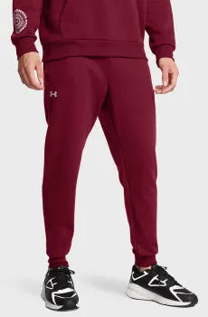 Мужские бордовые спортивные брюки UA Rival Fleece Joggers Бордовый S Under Armour 1379774-625