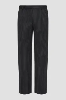 Мужские черные брюки в полоску Черный L Karl Lagerfeld 553032.255081;991