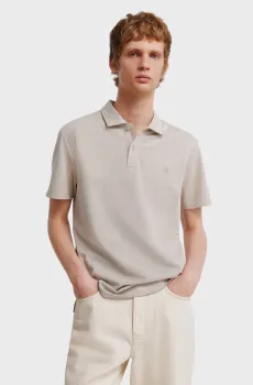 Мужское бежевое поло slim fit Бежевый L SPRINGFIELD 4403101