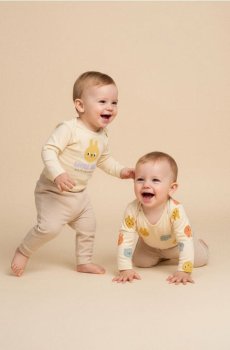 Бавовняні боді, 2 шт. - пшеничний