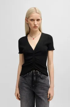 Женский черный топ Черный L HUGO 50538231;001