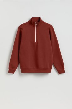 Reserved - Бавовняний світшот regular fit - буряковий - 528EF-83X