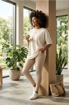 Спортивні легінси Gym Hard з V-подібним вирізом на талії - нюдовий