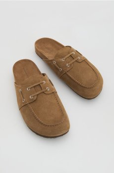 Reserved - Замшеві мюлі - золотисто-коричневий - 323IE-82X