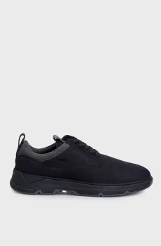Мужские черные кожаные кроссовки HILFIGER NUBUCK MIX HYBRID SHOE Черный 41 Tommy Hilfiger FM0FM05092