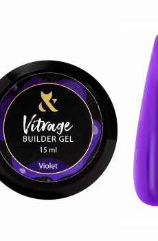 Витражный строительный гель для ногтей F.O.X Vitrage Builder Gel, Violet, 15 мл