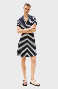 Женское темно-синее платье в полоску OPEN-NK Синий L Tommy Hilfiger WW0WW44513