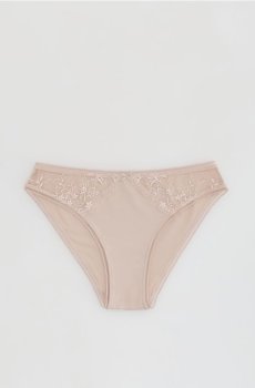 Reserved - Класичні трусики з мереживною оздобою - бежевий - 828HQ-08X