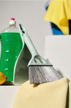 Віник та совок - блідо-бірюзовий