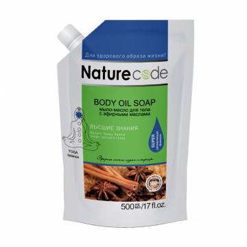 Мыло-масло для тела Nature Code Body Oil Soap Высшие знания, с эфирным маслом ладана и корицы, 500 мл (дойпак) Мыло-масло для тела Nature Code Body Oil Soap Высшие знания, с эфирным маслом ладана и корицы, 500 мл (дойпак)