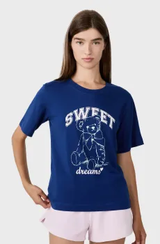 Женская темно-синяя футболка DEDDY Синий S Etam 6555193