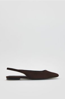 Reserved - Балетки з овечої шкіри - темно коричневий - 532ID-89X