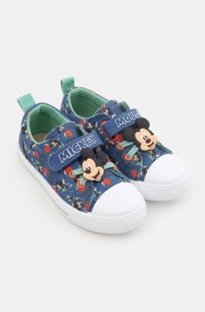 Бавовняні кеди з шкіряною устілкою Mickey Mouse - синій