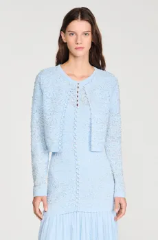 Женский голубой кардиган Голубой M Sandro SFPCA01349_Sky Blue