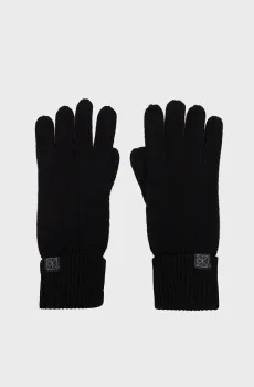Женские черные кашемировые перчатки EMBLEM Черный ONESIZE Calvin Klein LV14F8065G