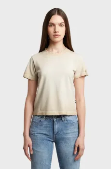 Женская бежевая футболка Overdyed Бежевый XS G-Star RAW D26078,D756