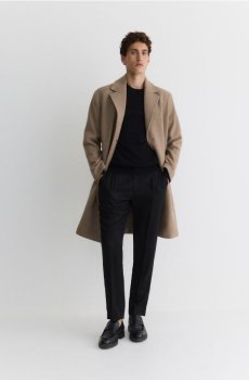 Reserved - Плащ з вовни - бежевий - 411BK-80M