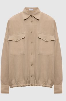 Бежевая куртка с льном