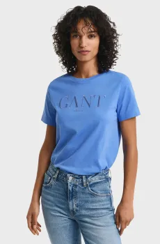 Женская голубая футболка REG TONAL GRAPHIC Голубой XS Gant 4200502