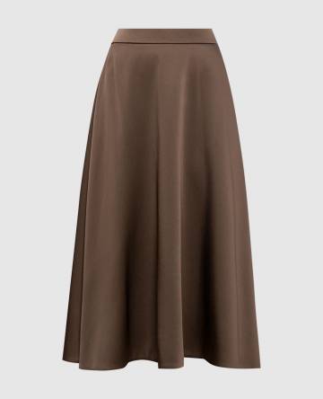 Коричневая юбка миди Коричневая юбка миди