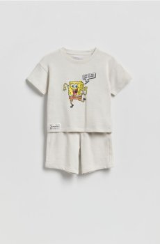 Reserved - Бавовняний комплект SpongeBob - світло-сірий - 703HN-09X