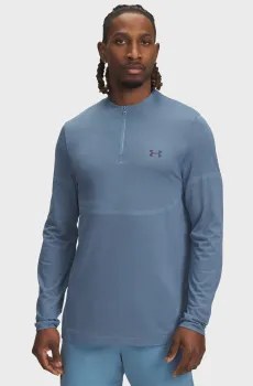 Мужская синяя спортивная кофта Vanish Elite Seamless 1/4 Zp Синий M Under Armour 1382798-418