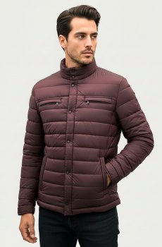 Мужская бордовая классическая куртка ART-9370-bordo