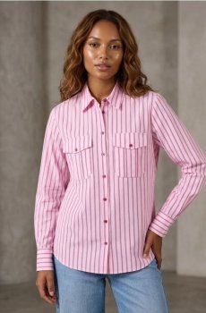 Бавовняна смугаста сорочка - різнобарвний