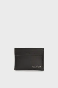 Мужской черный кожаный кардхолдер SMOOTH Черный ONESIZE Calvin Klein LV04D1104G