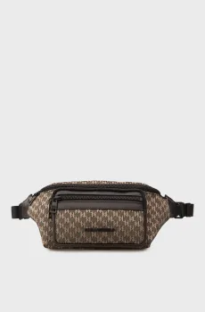 Мужская бежевая поясная сумка с узором Бежевый ONESIZE Karl Lagerfeld 561115.805914;410