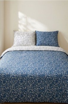 Двосторонній комплект постільної білизни з візерунком - індиго