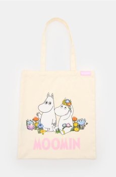 Тканинна shopper-сумка з принтом Moomins - кремовий