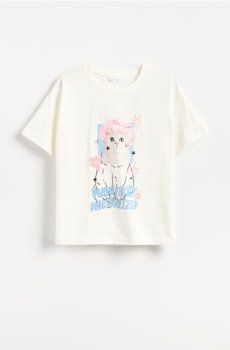 Reserved - Футболка з принтом - кремовий - 443HU-01X