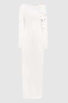 Белое платье макси с разрезом