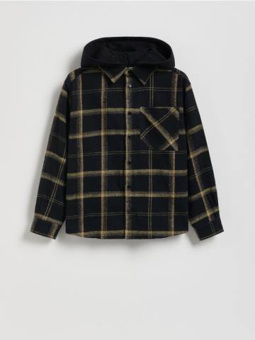 Reserved - Бавовняна картата сорочка - чорний - 521GO-99X