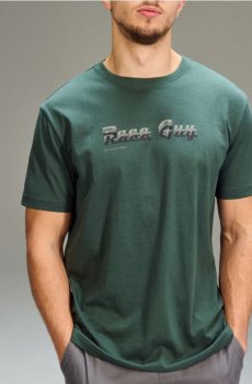 Бавовняна футболка з коротким рукавом - синьо-зелений