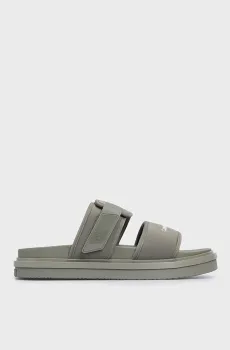 Мужские оливковые слайдеры DOUBLE BAR SANDAL WB IN BR Оливковый 43 Calvin Klein YM0YM00946