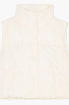 Cropp - Стьобаний жилет з коміром-стійкою - кремовий