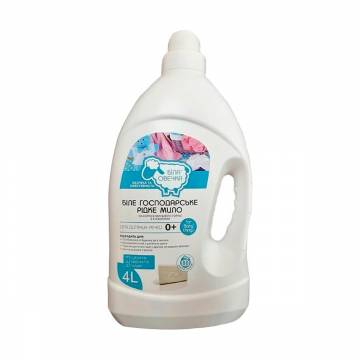Белое хозяйственное жидкое мыло Белая Овечка for Babythings для детских вещей, 4л
