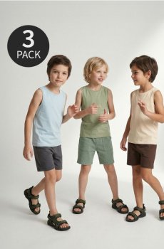 Бавовняні футболки 3 pack - кремовий