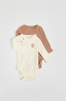 Reserved - Бавовняний боді 2 шт. - кавовий - 826GK-84X