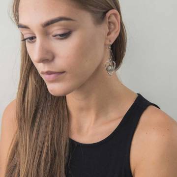 Серьги с кораллом 87с7*2e Серьги с кораллом 87с7*2e