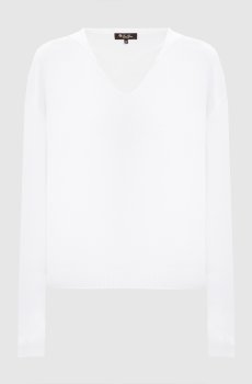 Белый пуловер Sorbonne с шелком