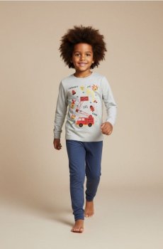 Двокомплектна бавовняна піжама - сірий