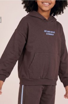 Кофта oversize з написом - коричневий