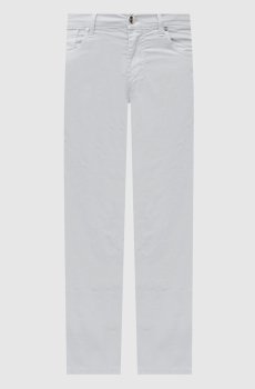 Голубые брюки с патчем логотипа