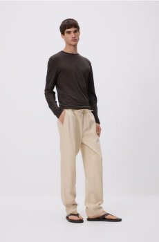 Reserved - Лляні штани джоггери - бежевий - 012IS-80M