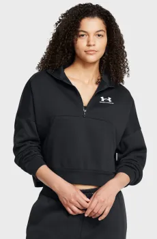 Женская черная спортивная кофта UA Icon Fleece OS HZ Черный XL Under Armour 1386460-001